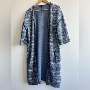 Coastal Grandma Blue Duster Cardigan | Cottagecore Open Front Cardigan Size M/L